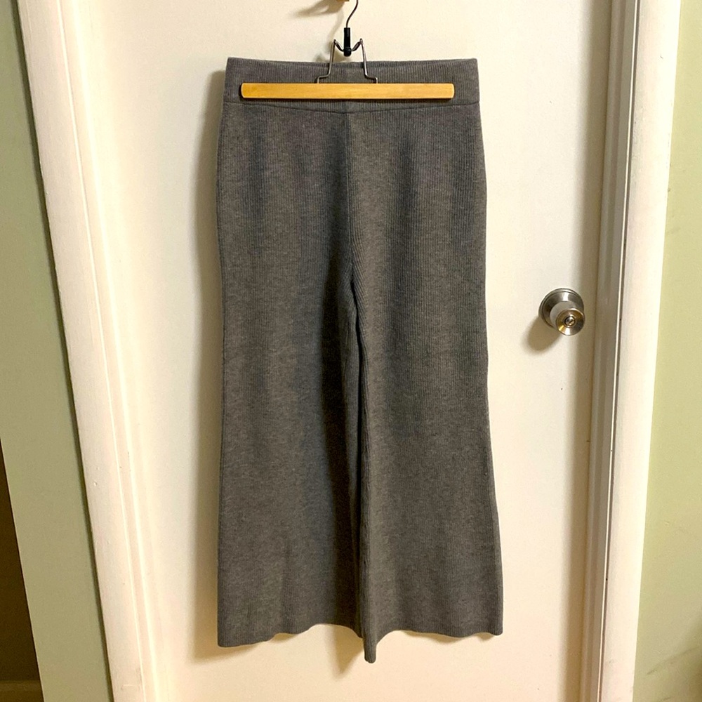 Ribbed wide leg sweater pants